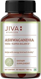 Jiva Ashwagandha Tablet - 120 Tablets | Ayurvedic Ashwagandha Supplement for Body, Boost Energy & Immunity, Stress Relief, Rejuvenates Mind, Improves Strength | Helpful in Kapha & Vata Doshas