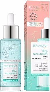 Eveline Cosmetics 30 ML Face Serum Shot with 10% Niacinamide Imperfections to Restore Freshness with Brightened & Nourishment for All Skin Type (Pack of 1)