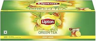 Lipton Honey Lemon Green Tea Bags 100 pcs, All Natural Flavour, Zero Calories - Improves Metabolism & Reduces Waist, 140 gram (100 x 1.4g EACH ), lemon & honey
