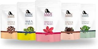 Laam Amla, Reetha, Shikakai, Bhringraj & Hibiscus Powder | Results in One Wash | Long, Strong & Black Hair Naturally (5X50 g)