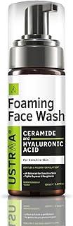 Ustraa Foaming Face Wash - 150ml - with Ceramide & Hyaluronic Acid - For Sensitive Skin | Gentle Formulation | Keeps pH in Balance | Dermatologically Tested | NO SLS, NO PARABEN