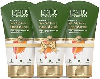 Lotus Botanicals Skin Brightening Face Scrub | Vitamin C | Sulphate, Silicon & Chemical Free | All Skin Types | 100g (Pack Of 3)