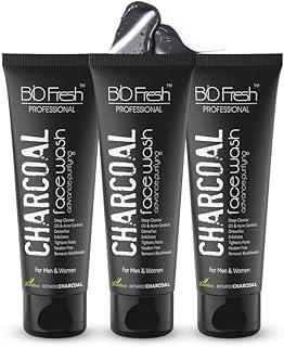 BIOFRESH Charcoal Face Wash - 75ml Anti-Pollution Facial Cleanser Remove Face Oil Absorption & Acne Control Skin Purifying Face Wash Treats Dullness Mens Face Wash (Pack of 3)
