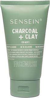 Sensein Charcoal & Clay Face Wash for Men, Deep Cleansing, Exfoliating & Detoxifying with Cooling Effect, Brightening & Anti-Pollution, Daily Use Facewash - 100ml