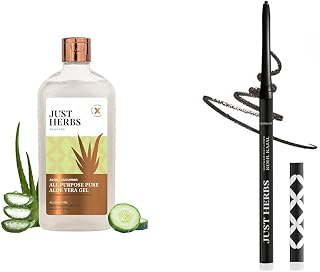 Just Herbs Multi Purpose Aloe + Cucumber & Just Herbs Retractable 2 in 1 Herbal Eyeliner + Kajal with Almond Oil & Vitamin