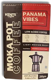 Kents Coffee Panama Vibes – Medium Roast | Moka Pot Grind | Strawberry, Grape, Cacao Notes | AA Grade Arabica | Single Estate Chikmagalur Coffee | Low Acidity | 100% Indian Arabica (250g)
