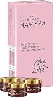 Namyaa Solid Natural Body Perfume for Underarms, Inner Thigh, Knee and Bikini Area for Women, 15g (Pack of 3), All Skin Types