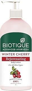 Biotique Winter Cherry Rejuvenating Body Lotion | Moisturizes and Hydrates the Skin | Prevents Ageing, Wrinkles and Dark Spots| 100% Botanical Extracts| Suitable for All Skin Types | 300ml