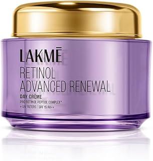 Lakme Retinol Advanced Renewal Day Creme Pro-Retinol Peptide Complex + UV Filters & SPF 15 PA++ 50G