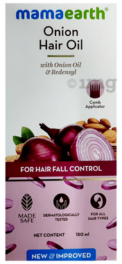 Mamaearth Onion Hair Oil for All Hair Types | Mineral & Silicone-Free | Hairfall Control and Healthy Hair Growth bottle of 150 ml oil by Mamaearth – Shop authentic Mamaearth products. Free S/H Singapore, Dubai, Japan. Trusted since 2013, 50K+ orders