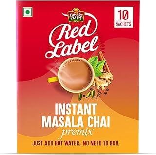 Red Label Instant Masala Chai Premix - 13g*10 sachets | Instant Tea Premix| Tasty tea ready in 10 sec | 10 Single Serve Sachets | From the House of Brooke Bond