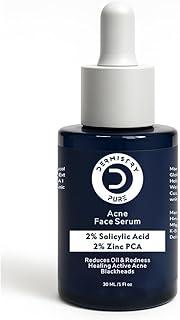 Dermistry Pure 2% Salicylic Acid 2% Zinc Face Serum for Oily Acne Prone Skin Oil Control Exfoliating Open Pores Pimples Acne Spots Redness Blackheads Whiteheads Oil Day Night Men Women Boys Girls 30ml
