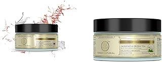 Khadi Natural Milk & Saffron Hand Cream 100Gm & Jasmine and Green Tea Herbal Foot Crack Cream| For Cracked Heels|Moisturizes dry feet | Antiseptic Properties that treat foot problems| 50g