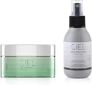 CIEL Oil Control Face Mask & Anti-Pollution Tonic Mist | For Glowing, Even Toned, Refreshed and Balanced Skin | For All Skin Types | Pack of 2 | Fcae Mask Cream and Toner Combo - 200 gm