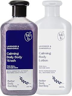 bbb Better Body Bombay Lavender & Chamomile Calming Body lotion and Body Wash | For All Skin Types | Calms, Relaxes & Balances | For Dull & Mature Skin | Body Wash - 300ml