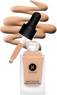 SUGAR Cosmetics Drop The Base Serum Foundation | Medium Coverage | Lasts 8 Hrs+ | Natural Finish | 20ml - 15 Cappuccino (Light, Cool Undertone)