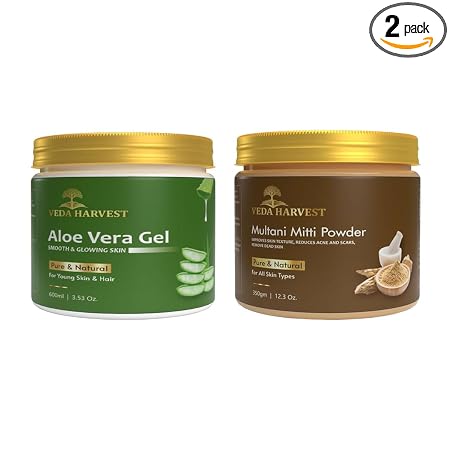 Veda Harvest Aloe vera gel and Multani Mitti Powder | 2GMS