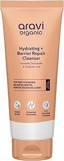 Aravi Organic Hydrating Barrier Repair Face Wash - With Ceramide, Niacinamide & Hyaluronic Acid - Nourishing & Hydrating Cleanser for All Skin Types - Gentle Daily Cleanser for Soft & Smooth Skin - 100 ml