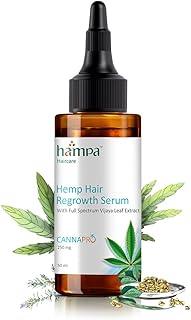 Hampa Hemp Hair Growth Serum for Men and Women, Visible Reduction in Hairfall, Hair Breakage and New Hair Growth in 30 Days, All Natural No Synthetic Active, Natural DHT Blocker and Biotin, Rosemary and Other Ayurvedic Herbs, All Hair Type, (50 ML)