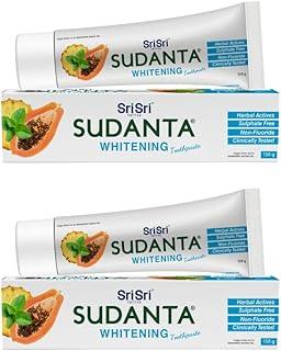 Sri Sri Tattva Sudanta Whitening Toothpaste | Herbal Actives for Naturally Brighter Smile | Sulphate-Free, Non-Fluoride, Clinically Tested Ayurvedic Oral Care with Papaya & Mint | 150g (Pack of 2)