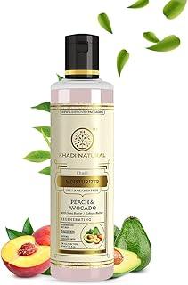 KHADI NATURAL Peach and Avocado Herbal Moisturizer With Shea/Kokum Butter | Moisturizer for Dry Skin | Body Lotion for Soft Skin | SLS and Paraben Free, 210 ml | Suitable for All Skin Types