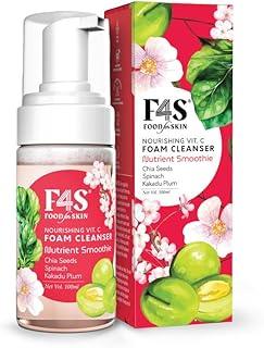 F4S Food for Skin Nourishing Face Foam Cleanser |Rich in Superfoods Kakadu Plum, Chia seeds, Spinach | Vitamin C& Anti-oxidants | Gentle cleansing |Hydration & Brightening | All Skin Types |100ml