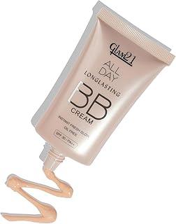Glam 21 BB Cream, Longlasting Oil Free Sun Protection Formula with SPF30, Lightweight, Non Greasy Creamy Texture for All Skin, 40g - Shade-03