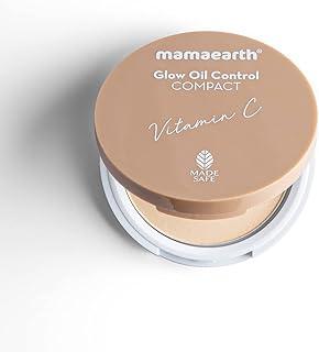 Mamaearth Glow Oil Control Compact Spf 30 With Vitamin C & Turmeric For 2X Instant Glow, Normal, Natural, Matte - 9 Gm (Creme Glow, Brown)