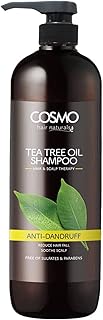 Cosmo Hair Naturals Tea Tree Shampoo 480ML | Anti Dandruff | Reduce Hair Fall | Free Of Sulfates & Parabens | For Men and Women