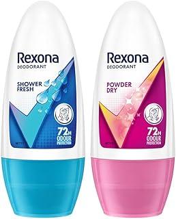 Rexona Powder Dry Underarm Roll On Deodorant For Women & Rexona Shower Fresh Underarm Roll On Deodorant For Women, 50ml
