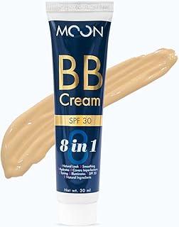 MOON COSMETICS BB Cream SPF 30 for Complexion Enhancer Foundation Light Face Makeup With Coverage For All Skin Moisturizer To Brighten Skin (Medium)