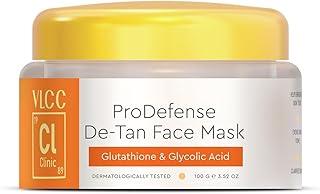 VLCC Clinic ProDefense De-Tan Face Mask - 100g | Powered with Glutathione + Glycolic Acid | Soothing, Refreshing and Calming Face Mask | Oil Control | Skin Brightening | Anti-Pigmentation Face Mask