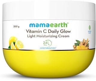 Mamaearth Vitamin C Daily Glow Light Moisturizing Cream with Vitamin C & Turmeric 200g | For Face, Hand & Body | 24H Moisturization | Quick Absorbing, Non-Greasy | Soft Moisturizer