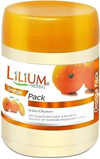 Lilium Herbal Orange Face Pack 900g | Active Cleanser With Orange Extracts Jojoba & Almonds Oil | Remove Oil, Dirt & Blackheads | Give Instant Radiance | Vitamin C Boost