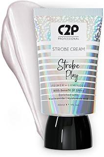 C2P Pro Strobe Cream for Face - Rose Gold 30g | 3-in-1 Glow Booster | Primer + Highlighter + Moisturizer | SPF++ Niacinamide & Hyaluronic Acid | Dewy Glow for All Skin Types