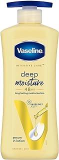 Vaseline Intensive Care Deep Moisture Nourishing Body Lotion 400 ml, Daily Moisturizer for Dry Skin, Gives Non-Greasy, Glowing Skin - For Men & Women