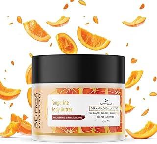BIOFRESH BOTANICALS Tangerine Body Butter for Dry Skin - 200ml Moisturizing & Hydrating Cream Reduce Stretch Mark Cream with Murumuru Butter, Aloe Butter Long-Lasting Body Moisturizer for Cracked Skin