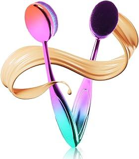 Gleva Oval Makeup Brush Super Soft Flexible Brush Features Flawless Application - Powder, Concealer, Contour, Cream, Blending, Liquid Foundation, Oval Shape Toothbrush Design Cosmetic Tool Multicolour