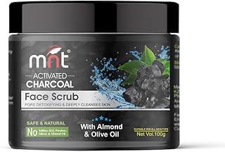 MNT Activated Charcoal Face Scrub for Men & Women | Exfoliates Skin | Removes Dirt & Impurities | Unclog Pores | Anti-Pollution Gentle Scrub for Deep Pore Cleansing & Blackhead Removal | 100 g