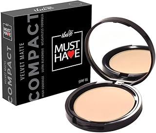 Iba Must Have Velvet Matte Pressed Compact Powder-Cool Vanilla, 9G High Coverage, Ultra Blendable, Spf 15, Oil Free Fresh Matte Finish Look, Halal Certified & Vegan Makeup - Oily, Multicolor
