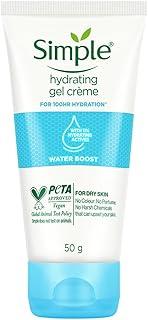 Simple Water Boost Hydrating Gel Creme| 100HR Hydration | For Dry Skin Type| No Perfume| No Harsh Chemicals| Tested on Sensitive Skin, 50 g