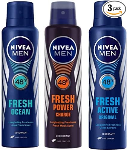 NIVEA Fresh Ocean & Fresh Active & Power charge deodorant Combo Deodorant Spray - For Men