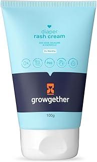 Growgether Baby Diaper Rash Cream | 3-in-1 Daily Protection with Zinc Oxide, Squalane & Chamomile | Fragrance-Free, Non-Toxic, Safe for Newborns & Toddlers | (100g) 0+ Months