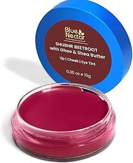 Blue Nectar Lip Tint Balm for Deep Wine Tinted Lips | Natural Beetroot Lip Balm Moisturizer for Dry Skin with Organic Ghee & Shea Butter | Long Lasting Hydrating Lip Tint (10g)