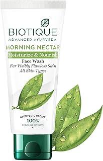 Biotique Morning Nectar Moisturize & Nourish Face Wash | Contains Wild Turmeric, Neem Leaves, & Morning Nectar | Visibly Flawless Skin | Suitable for All Skin Types | 150 ml