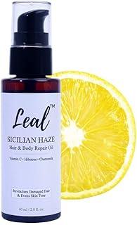 Leal Cosmetics Sicilian Haze Hair and Body Oil - 60 ml, Nourishing Hair Oil Serum & Body Oil for Dry Skin, Moisturizing With Vitamin E For Glowing Skin & Pigmentation, for Men & Women
