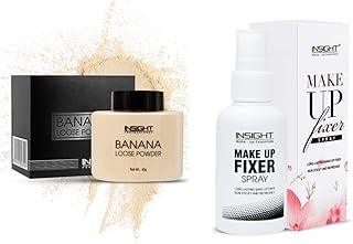 INSIGHT COSMETICS COMPACT (Banana) & INSIGHT Makeup Fixer Spray 75ml, Transparent, 1 count