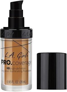L.A. Girl PRO Coverage Illuminating Foundation – Dewy Finish Liquid Makeup for Glowing Skin, Long-Lasting & Hydrating Base for Dry to Normal Indian Skin, 28ml (Bronze)