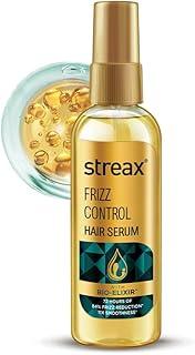 Streax Frizz Control Hair serum,100 ml I 72hrs Frizz Free Hair|Hair Serum for Dry Frizzy Hair|Serum for Frizzy Hair|Hair Serum for Women & Men|With Bio - Elixir I 84% Frizz Reduction & 11X smoothness