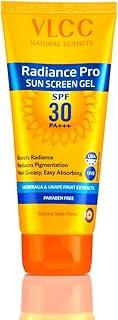 VLCC Radiance Pro SPF 30 PA+++ Sun Screen Gel - 50g | UVA & UVB Protection | Non-Greasy Sunscreen for Anti-Pigmentation | Helps Smoothen and Brighten Skin | Sun Protection Filters.